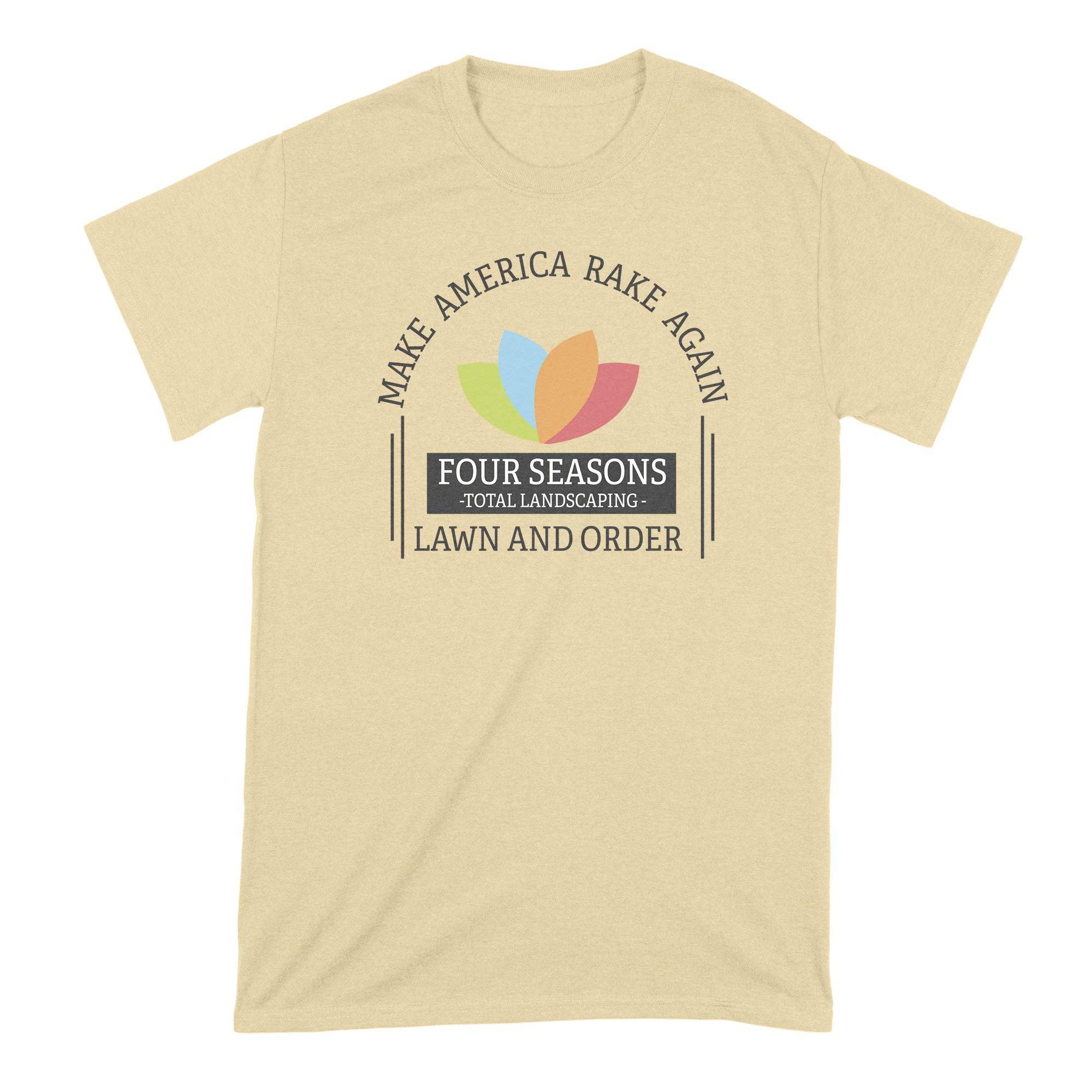 Four Seasons Total Landscaping T-Shirt - Make America Rake Again Funny Political Tee - Premium Cotton Graphic Tee for Gardening, Landscaping & Outdoor Activities