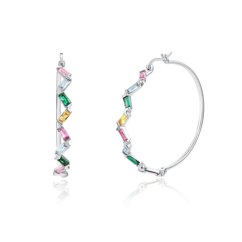 Colorful Rainbow Sprinkle Hoops Earrings - Fun & Playful Dangle Earrings for Women, Girls - Perfect for Parties, Festivals, Costumes & Everyday Wear
