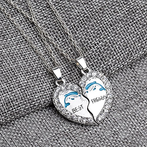 Best Friends Necklace Set for 2 - Matching Half Heart Pendant Necklaces for Women & Girls | BFF Gifts for Besties | Friendship Jewelry for Sisters, Couples & Loved Ones | Perfect for Anniversaries, Birthdays & Valentine's Day