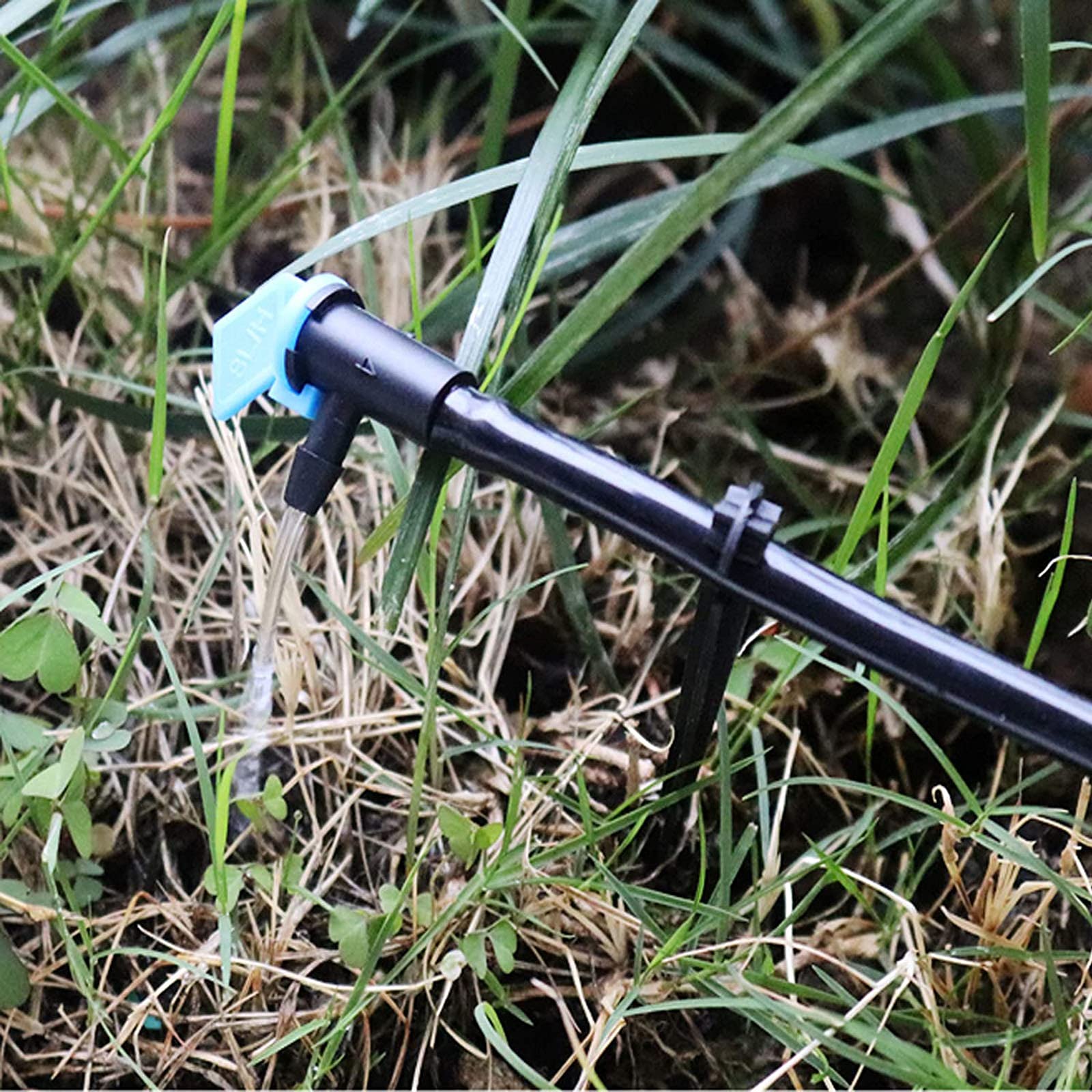 2 GPH Drip Emitters 200 Pack - Adjustable Garden Irrigation Drippers (8L/H) for 4mm/7mm Hose - Blue Water Sprinklers for Home Garden, Lawn, Vegetables & Potted Plants | Perfect for Efficient Watering in Flower Beds, Greenhouses & Container Gardens