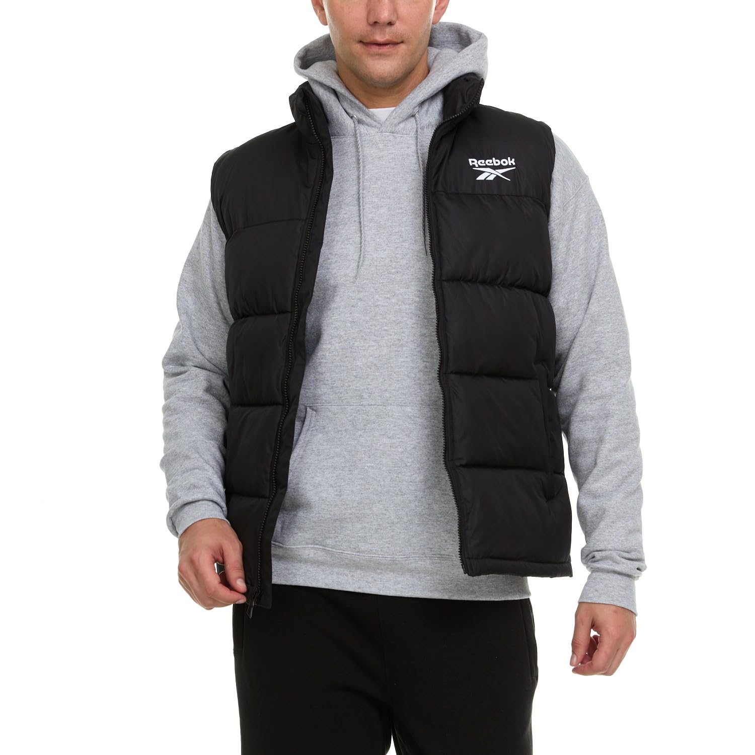 Reebok Men's Lightweight Down Alternative Puffer Vest - Winter Warmth & Comfort - Ideal for Outdoor Activities, Hiking, and Casual Wear
