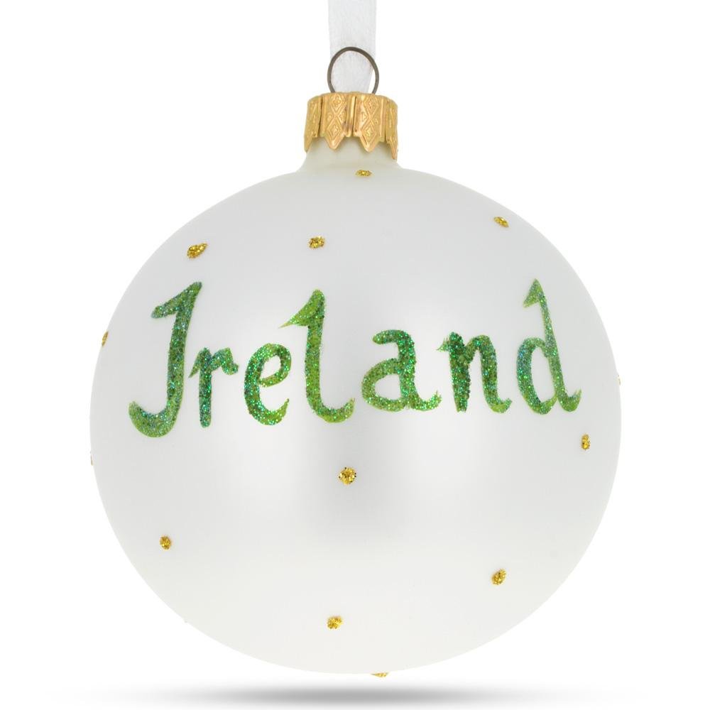 Irish Flag Glass Ball Christmas Ornament - 3.25 Inch Handmade Holiday Decoration for Tree, Gift, and Home Decor