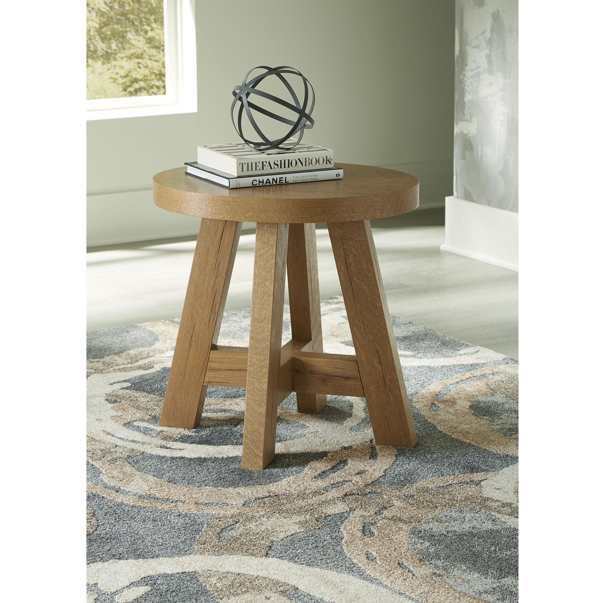 Brinstead End Table Light Brown - Small Nightstand for Bedroom, Living Room, or Office - Modern Side Table with Sturdy Wooden Frame