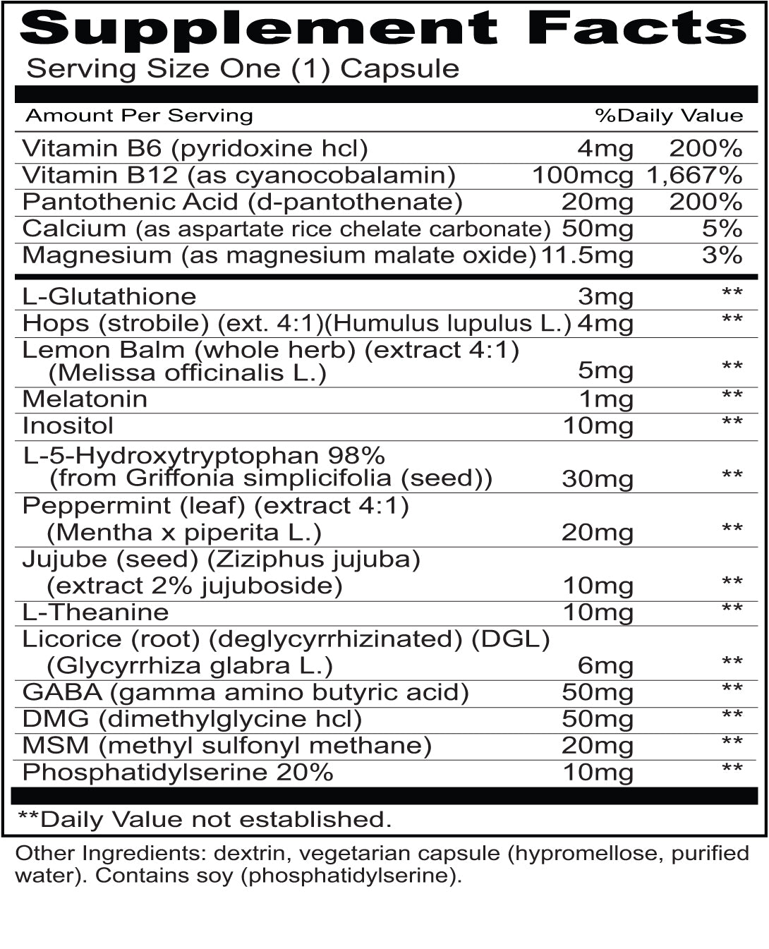 R.E.M. Vegetarian Sleep Supplement Capsules (30 Count) - Natural Sleep Aid for Healthy Sleep Patterns - Perfect for Nighttime Relaxation & Stress Relief