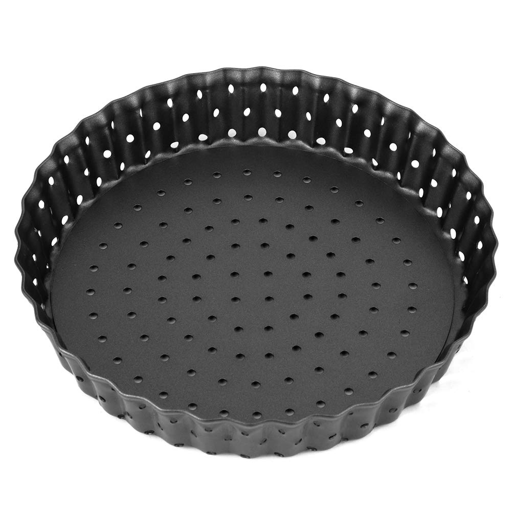 **Agatige 5-Inch Non-Stick Pizza Pan with Holes & Removable Bottom - Perfect for Baking Homemade Pizzas, Pies, and Desserts in Oven or Toaster Oven**