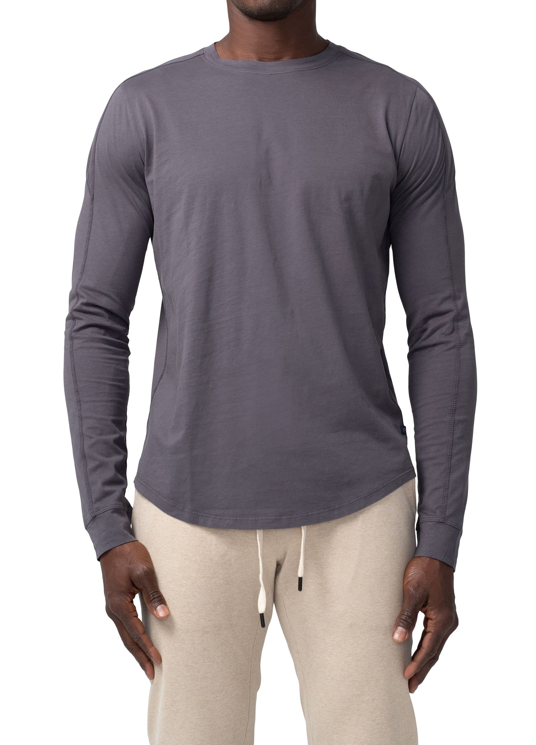 Good Man Brand - Premium Long Sleeve Crew Neck T-Shirt for Men | Comfortable Casual Wear for Everyday, Work & Outdoor Activities