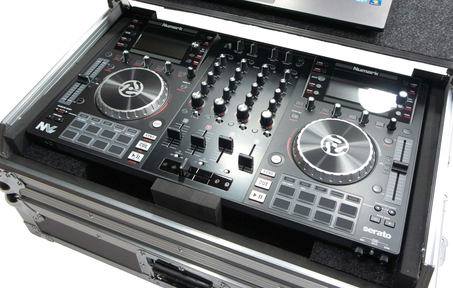 Numark NV II DJ Case - Harmony Audio HCNVLT Flight Glide Laptop Stand & Custom Road Case for DJ Equipment | Perfect for Club Gigs, Touring & Mobile DJ Setup