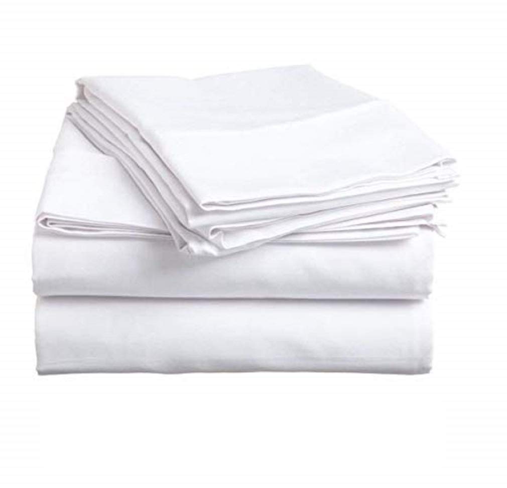 Luxury 600 Thread Count Short Queen Sheet Set - 100% Egyptian Cotton 4-Piece Bedding with 15