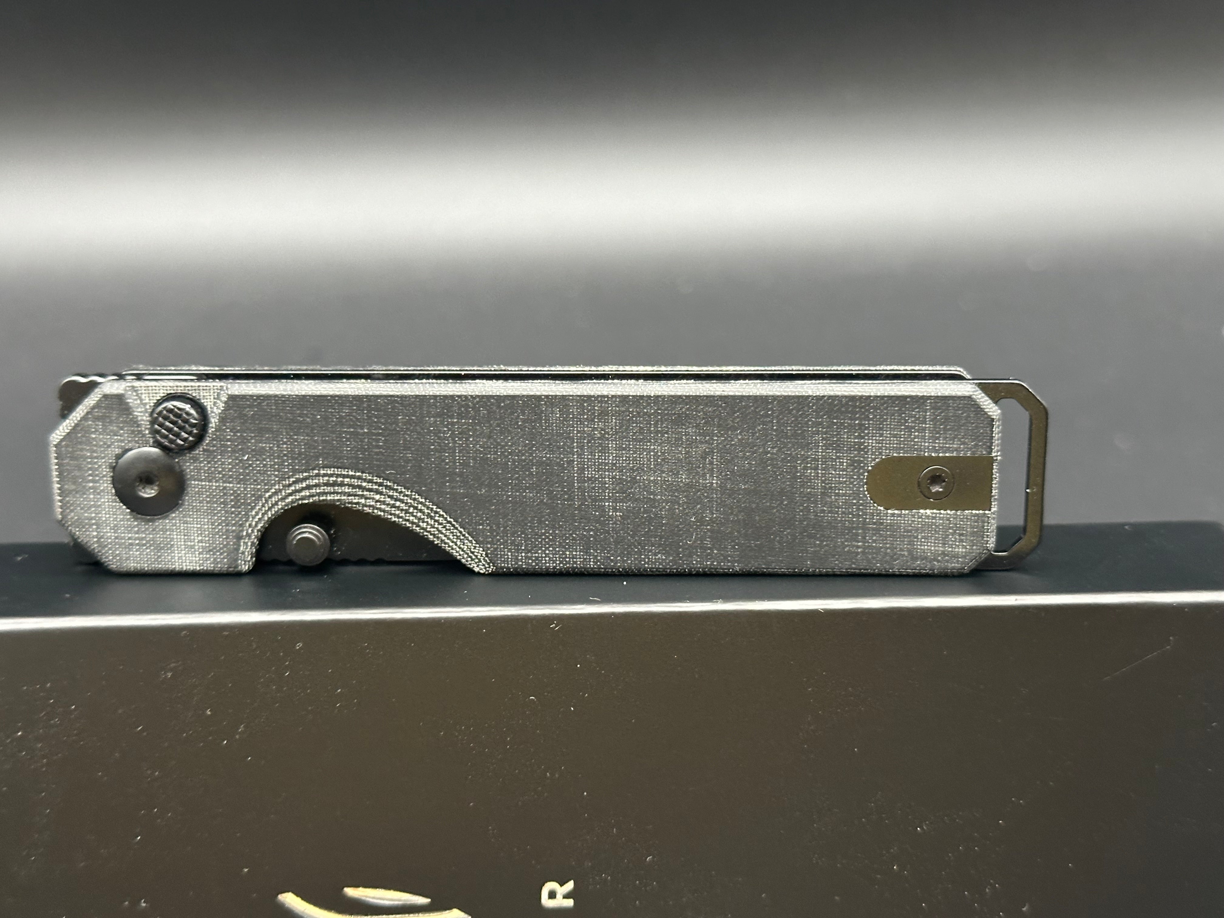 KIZER KUH Folding Pocket Knife - Black Micarta Handle, 154CM Steel Blade, Button Lock Mechanism | EDC, Outdoor, Camping, Survival Gear