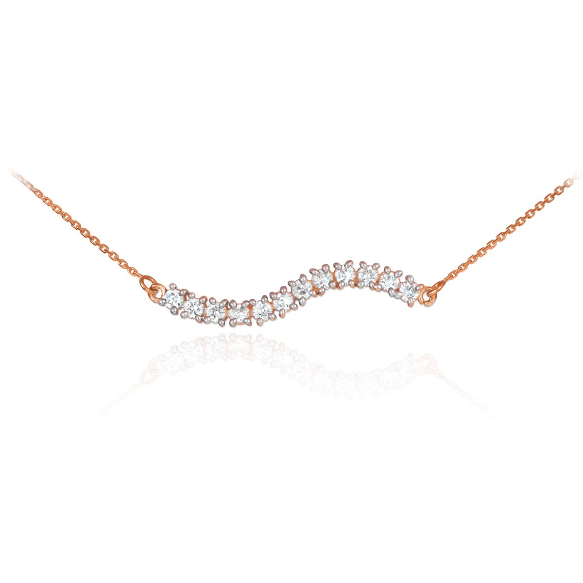 14K Rose Gold Journey Necklace for Women - Dainty Layering Necklace, Gift for Her, Anniversary, Birthday, Valentine's Day Jewelry