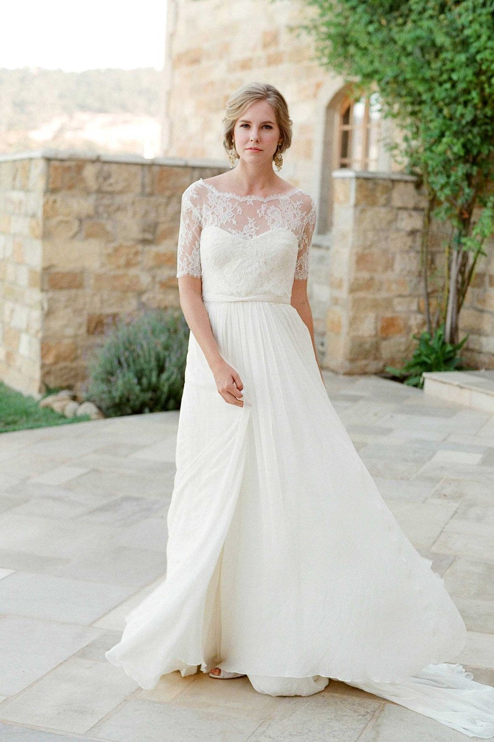 Elegant Ivory French Lace Cover Up with V Back - Perfect for Beach Weddings, Bridal Showers & Summer Vacations
