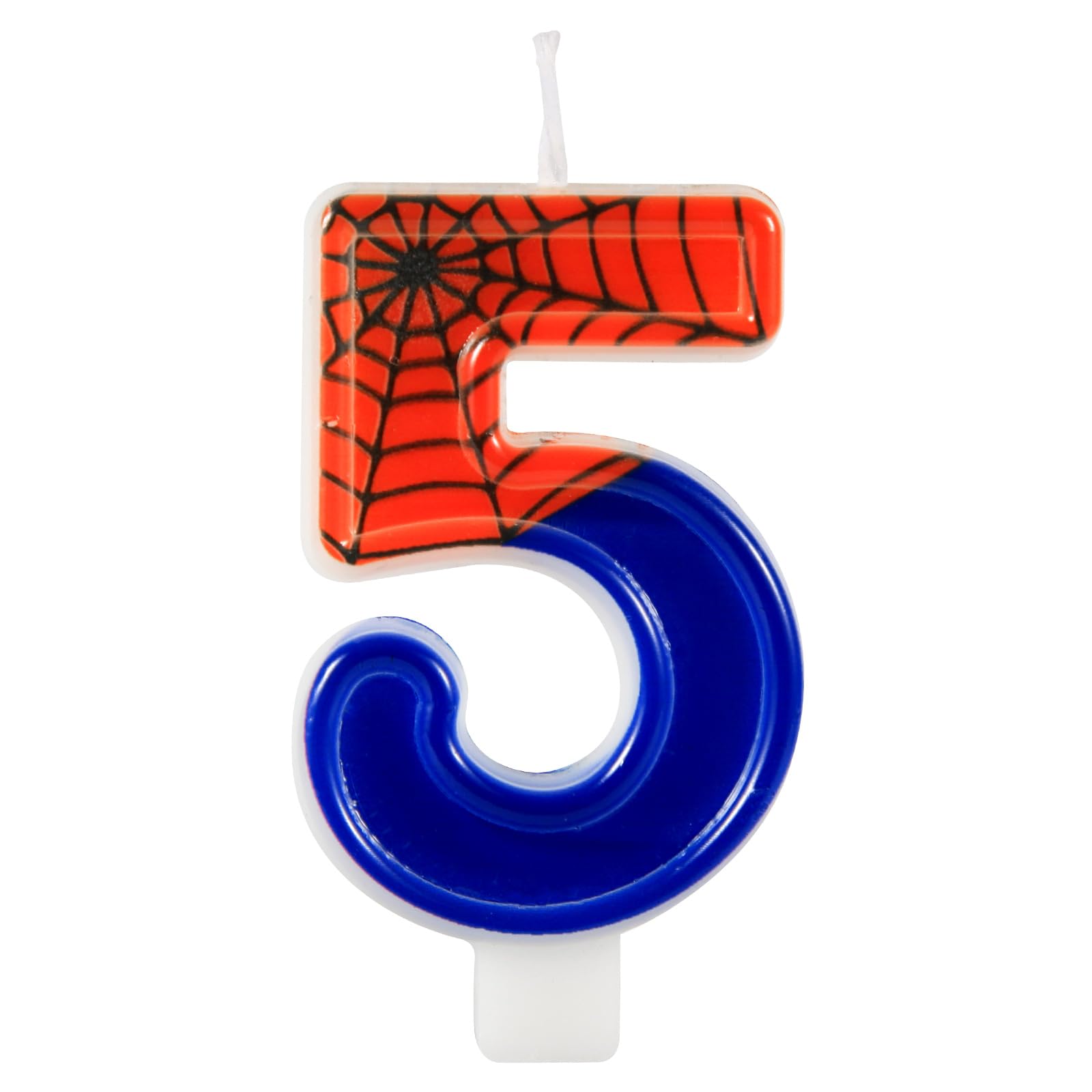 Spider Web Candles - 5 Pack Halloween Birthday Cake Topper Decorations for Boys, Spider-Themed Party Supplies | Perfect for Halloween Celebrations, Birthday Cakes, and Themed Decor