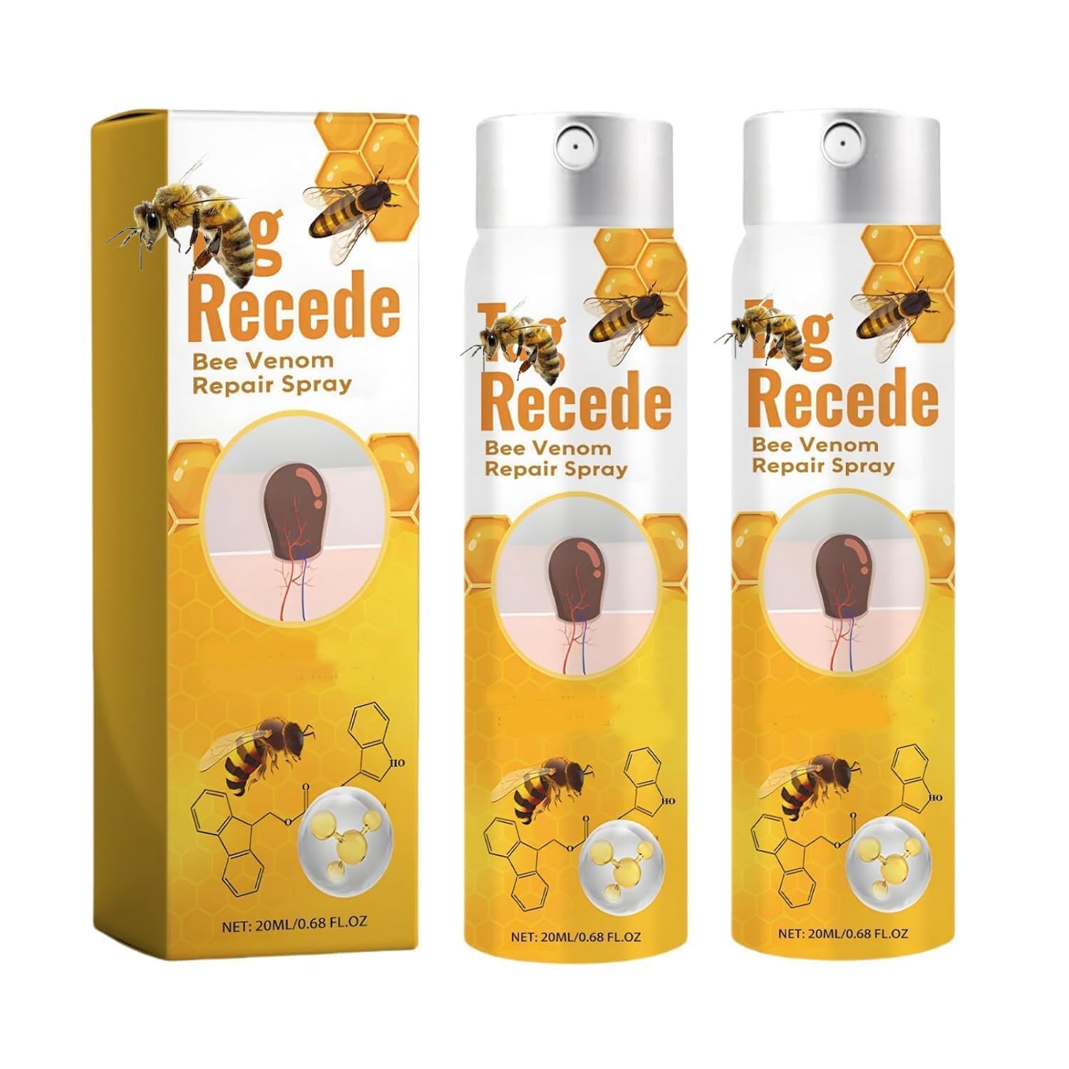 Tag Recede Bee Venom Spray - 20ml Natural Bee Venom & Tags Treatment for Skin Tags Removal - Perfect for Home Use & Dermatological Care