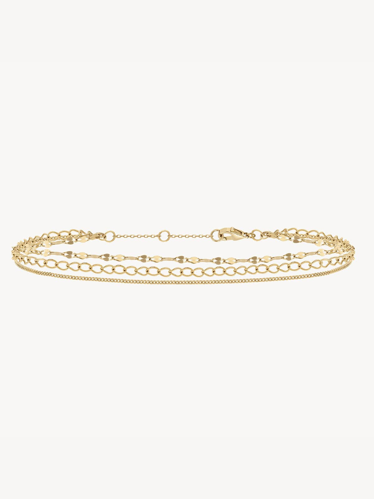Elegant Three Chain Sparkle Bracelet for Women - Gold & Silver Layered Bracelet Set - Perfect for Parties, Weddings & Everyday Wear