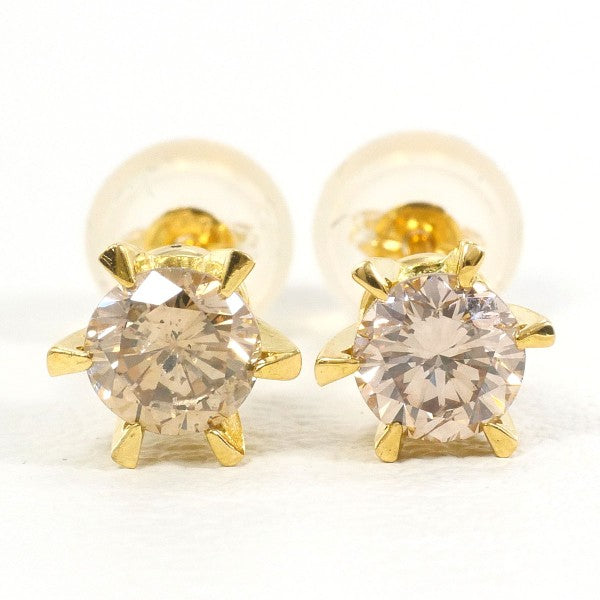 18K Yellow Gold Brown Diamond Earrings for Women - Elegant Luxury Jewelry Gift for Anniversary, Wedding & Special Occasions