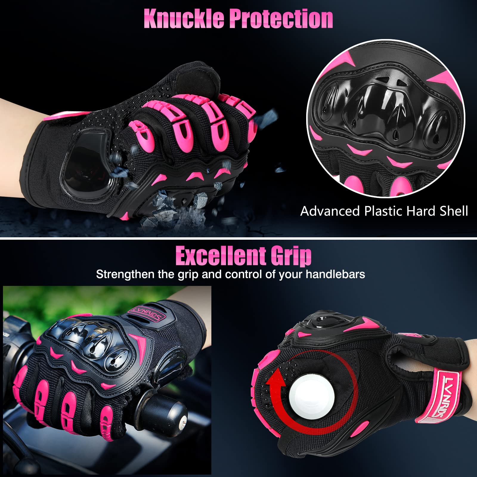 Motorcycle Gloves for Men & Women - Touchscreen Compatible Racing Gloves for Motocross, BMX, ATV & MTB Riding | Durable & Comfortable for Cycling & Off-Road Adventures