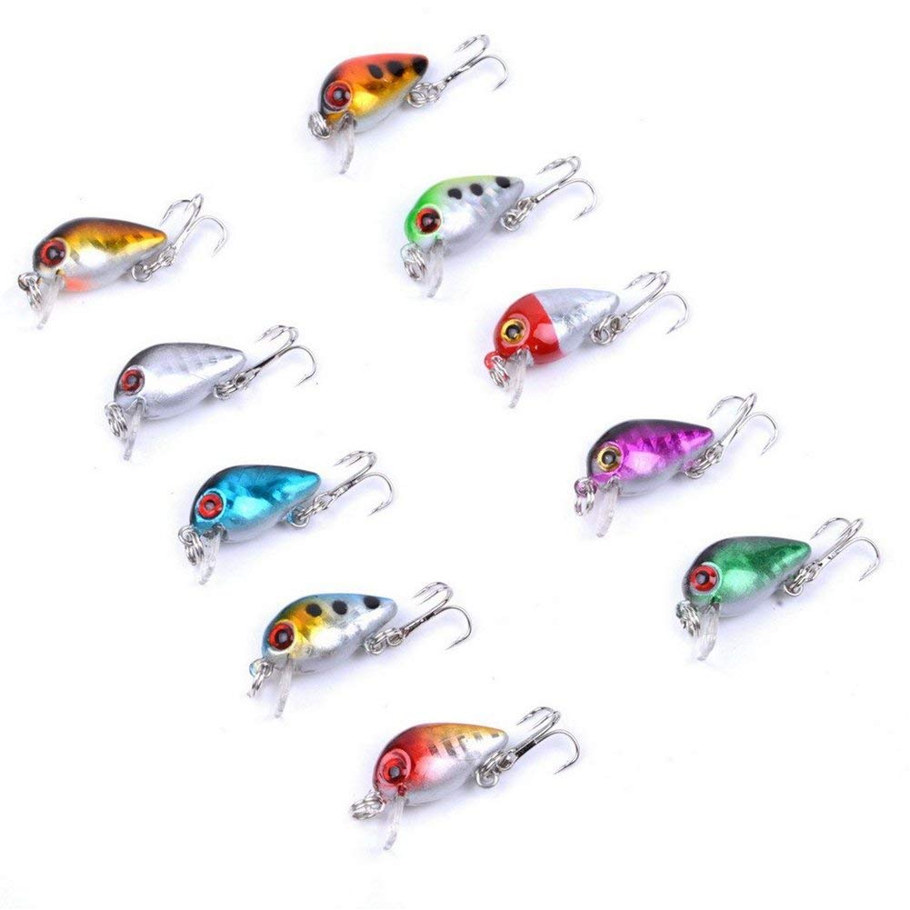 Premium Hard Bait Fishing Lures - 3D Eye Minnow VIB Lure with Treble Hooks | Popper Crankbait Jerkbait Sinking Lures for Bass, Trout, Walleye & Redfish | Ideal for Freshwater & Saltwater Fishing, Kayak Angling, and Professional Tournament Use