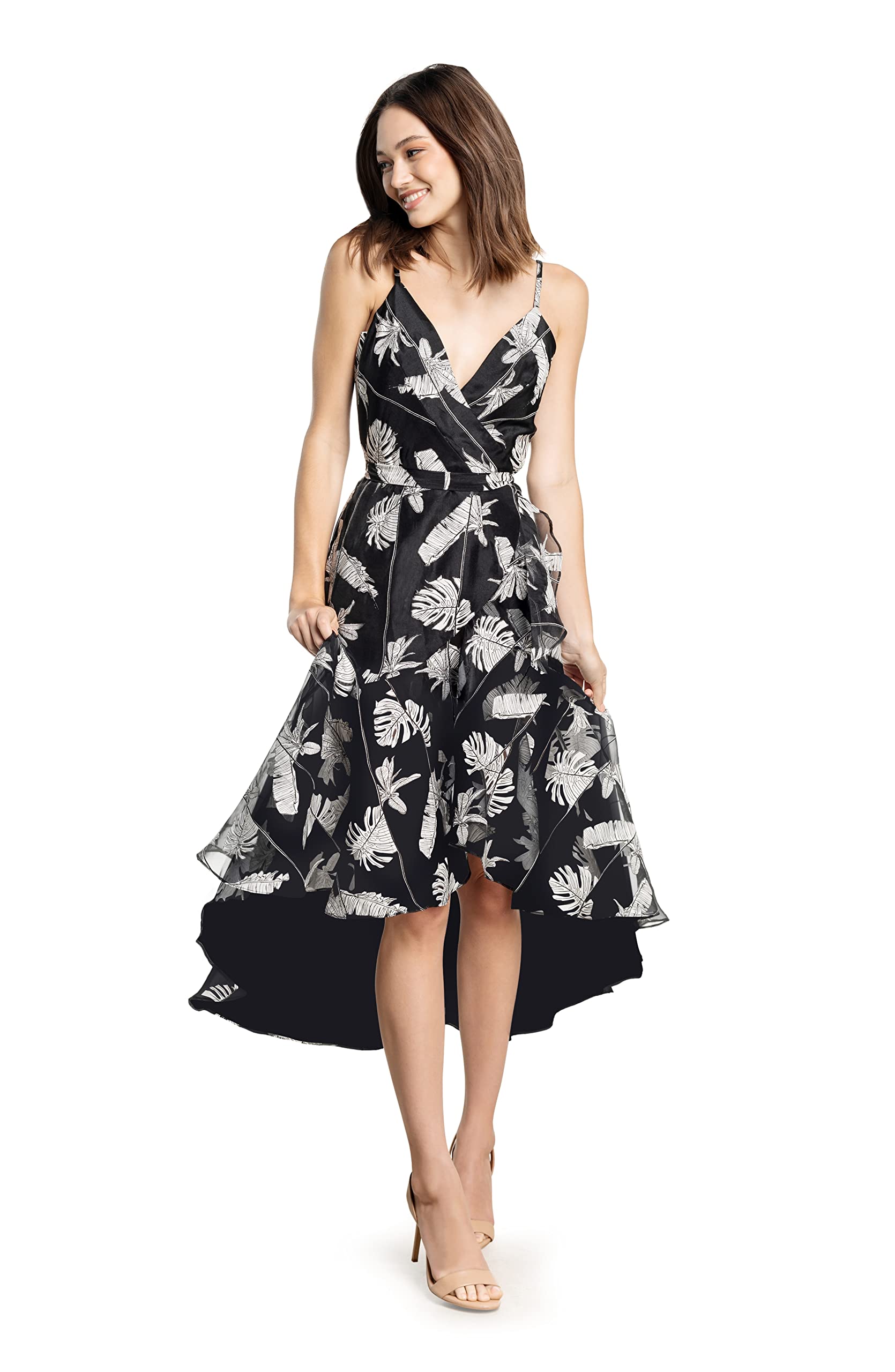 Dress the Population Women's Delphine Fit and Flare Midi Dress - Elegant Cocktail & Party Wear for Weddings & Special Occasions