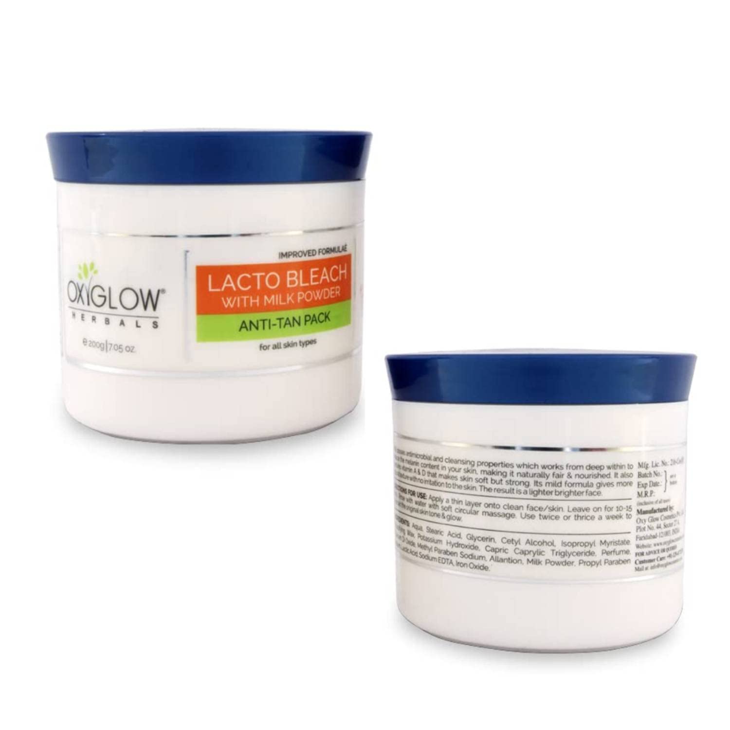 Oxyglow Herbals Golden Glow Lacto Bleach with Milk - 200g Skin Whitening Cream for Men & Women | Brightens & Evens Skin Tone | Perfect for Face, Arms & Body Care