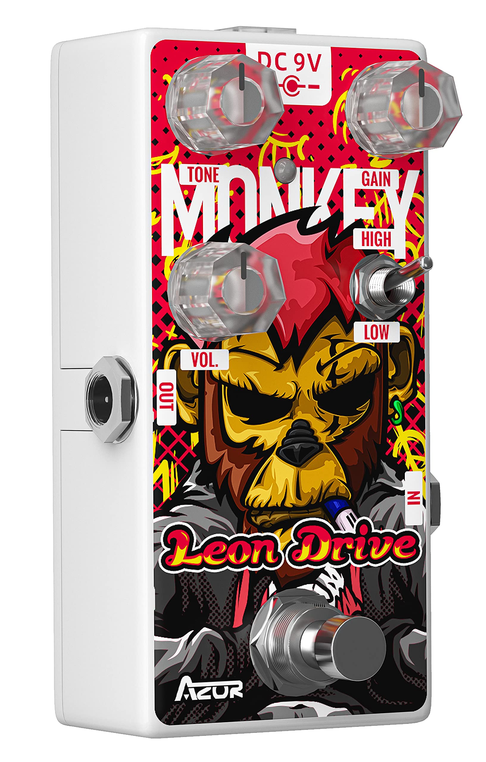 AZOR Leon Drive Mini Overdrive Analog Guitar Effect Pedal - True Bypass for Electric Guitar Pedalboard - Perfect for Blues, Rock & Stage Performances