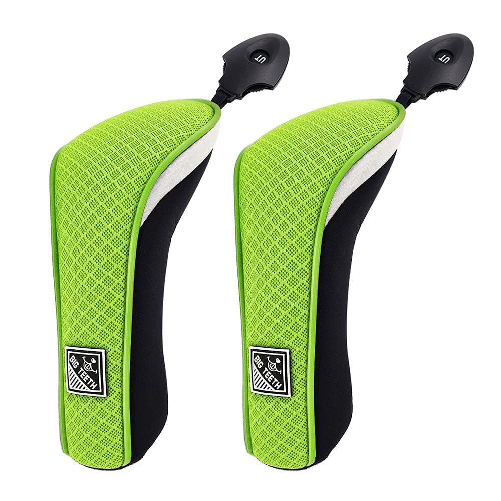 Premium Golf Hybrid Head Covers Set - 2 Piece UT Club Protectors with Mesh Design & Interchangeable Number Tags | Ideal for Driving Range, Course Play & Club Protection