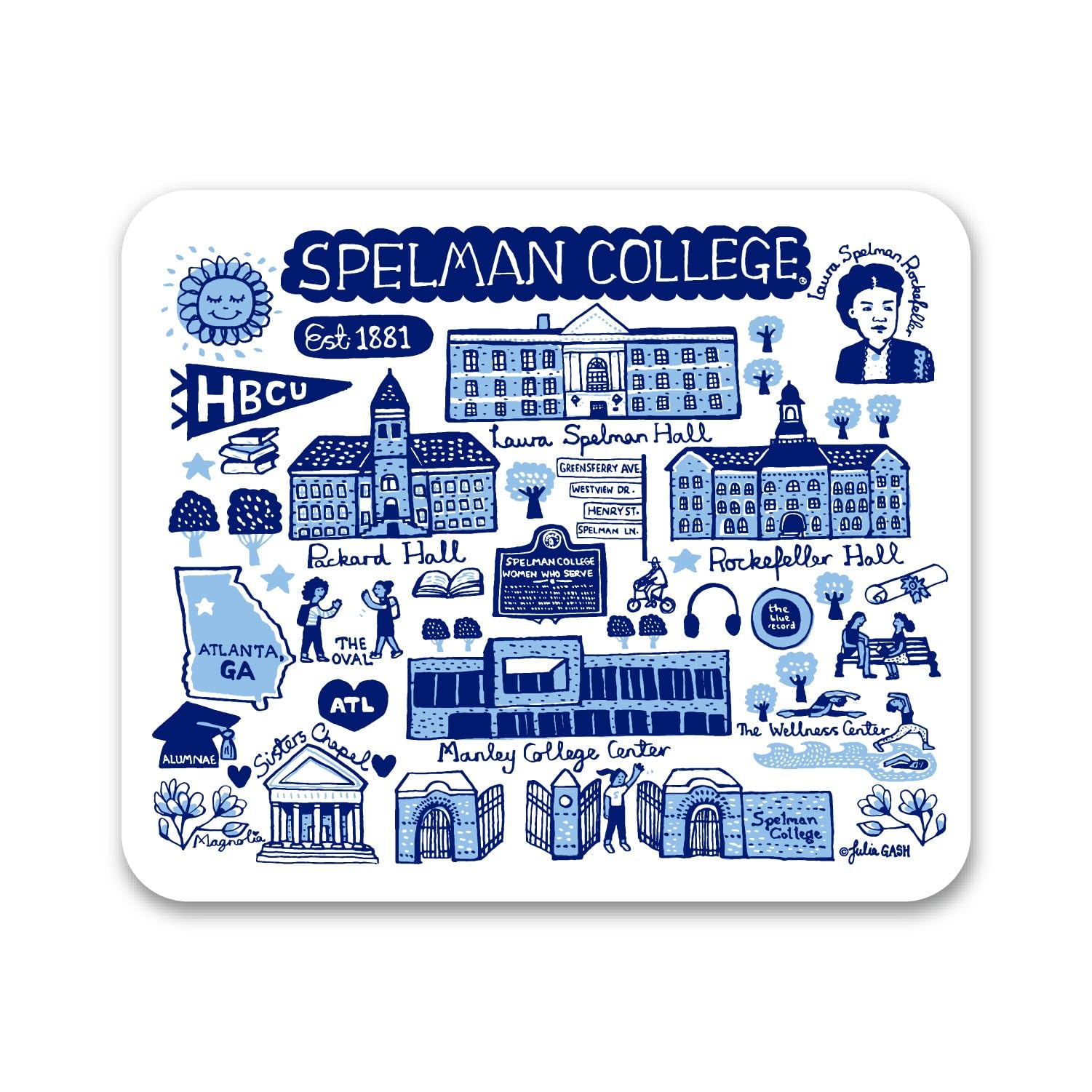 Premium Non-Slip Mouse Pad with Spelman College Logo - Soft Fabric Gaming & Office Desk Mat for Computers, Laptops - Perfect for Students, Alumni & Fans (Standard/Fan Pack of 1)