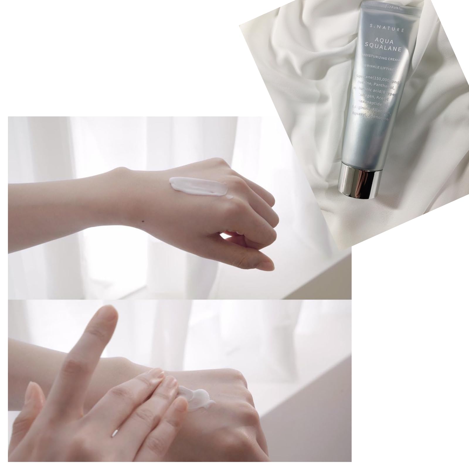 Deep Hydration Skin Care Cream with Nature Aqua Squalane, 60ml+30ml Moisturizing Cream for Dry & Sensitive Skin, Day & Night Use