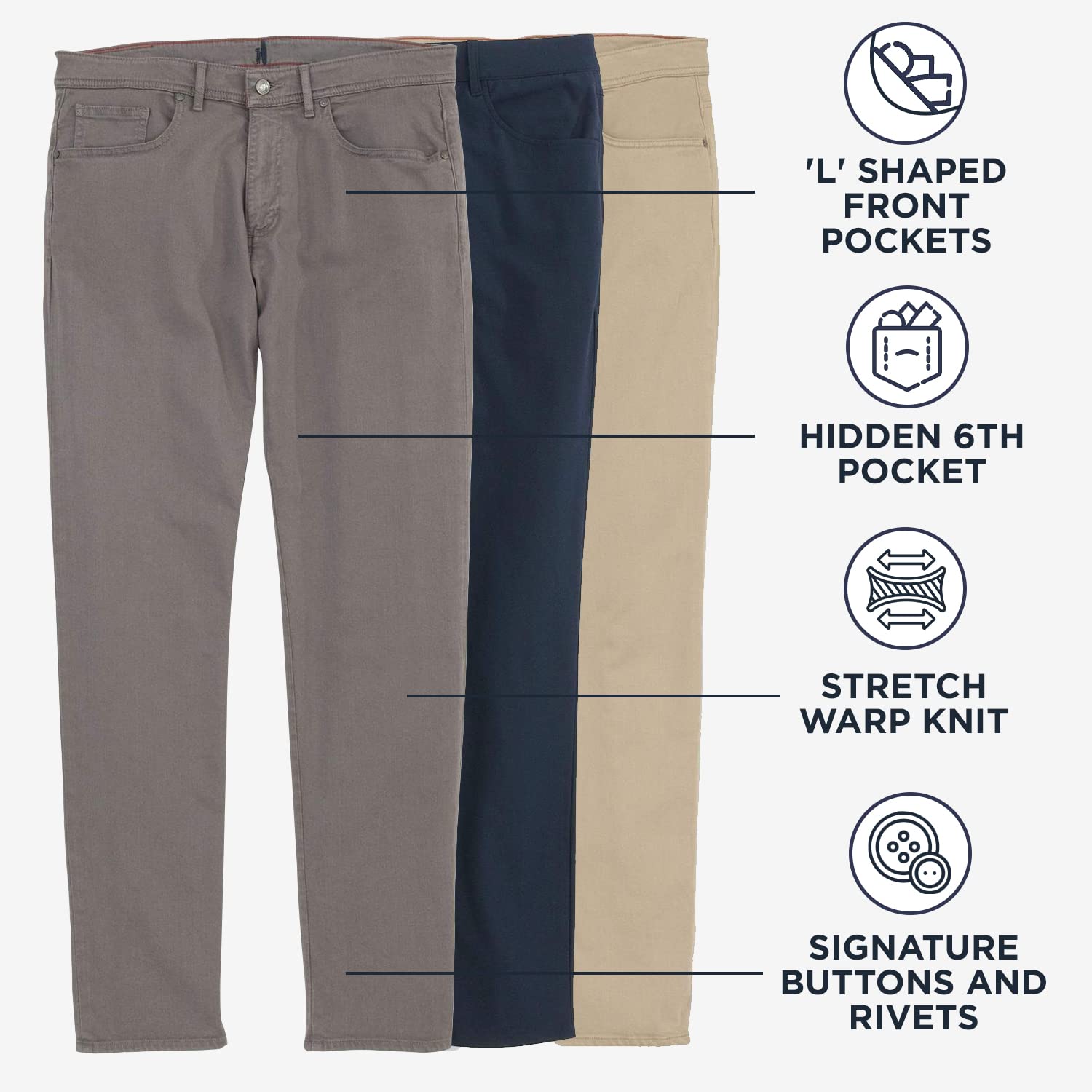 Johnnie-O Men's Cross Country Performance Pants - Lightweight, Moisture-Wicking & Stretchable for Running, Hiking & Outdoor Activities