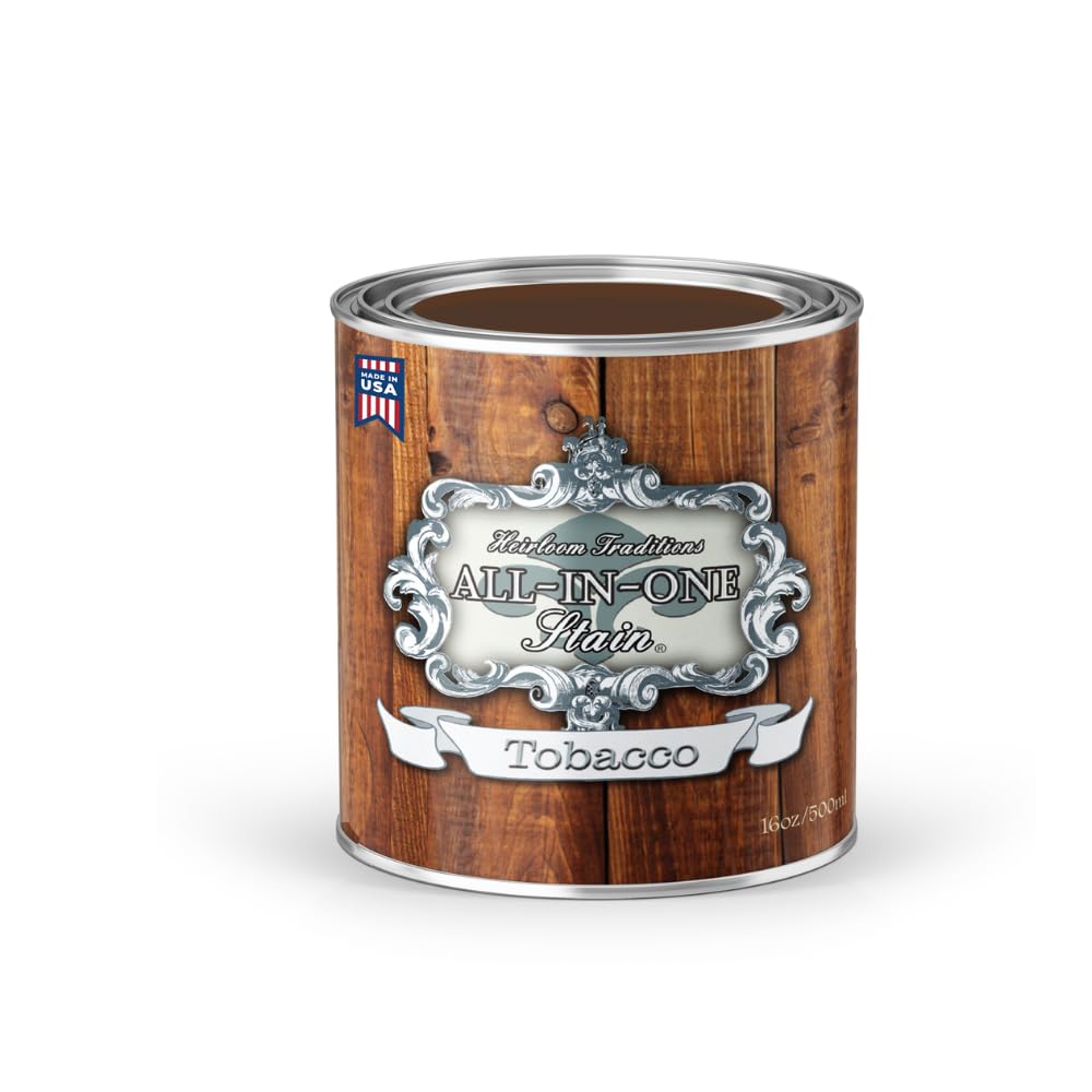 Premium All-in-One Gel Wood Stain - No Sanding or Sealer Required | Oil-Based Formula for Interior & Exterior Use | Tobacco Color (1 Pint) | Perfect for Furniture, Cabinets, Doors & DIY Woodworking Projects