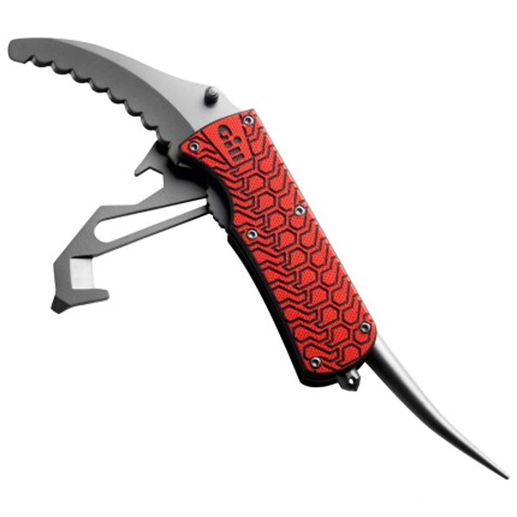 Gill Marine Titanium Red Multi-Tool - Compact & Durable Stainless Steel Pocket Knife for Camping, Hiking, Fishing & Outdoor Adventures