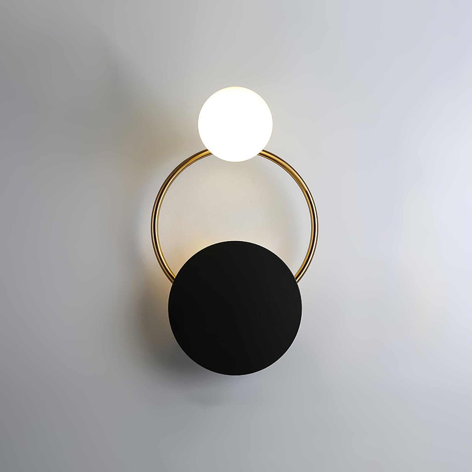 Modern Black Circular Rings Wall Lamp - Sleek LED Wall Light for Living Room, Bedroom, or Hallway Decor