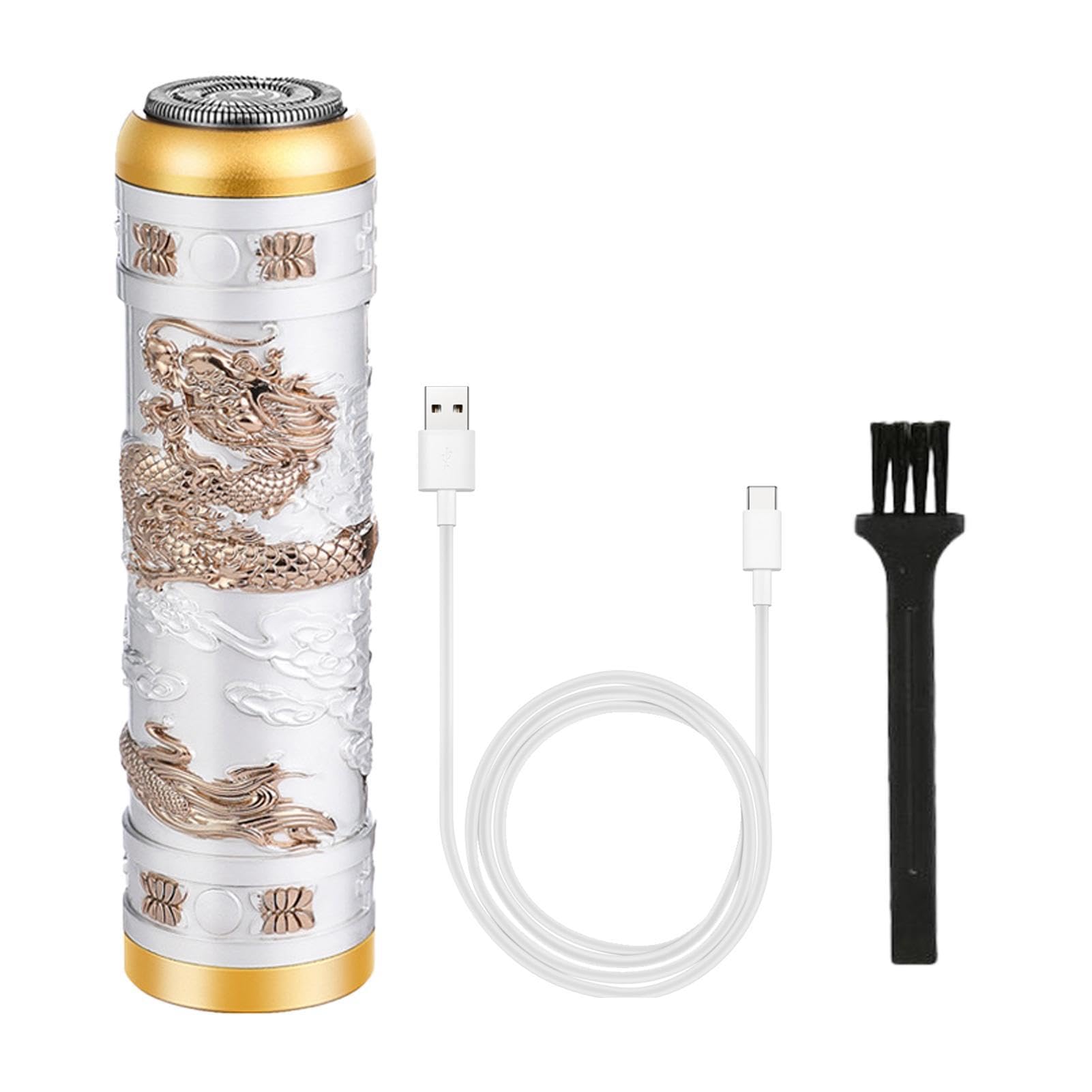 Professional Gold Dragon Electric Shaver - Cordless T-Blade Trimmer for Men, Beard & Hair Grooming Kit with USB Charging Cable - Perfect Gift for Dad, Travel & Home Use
