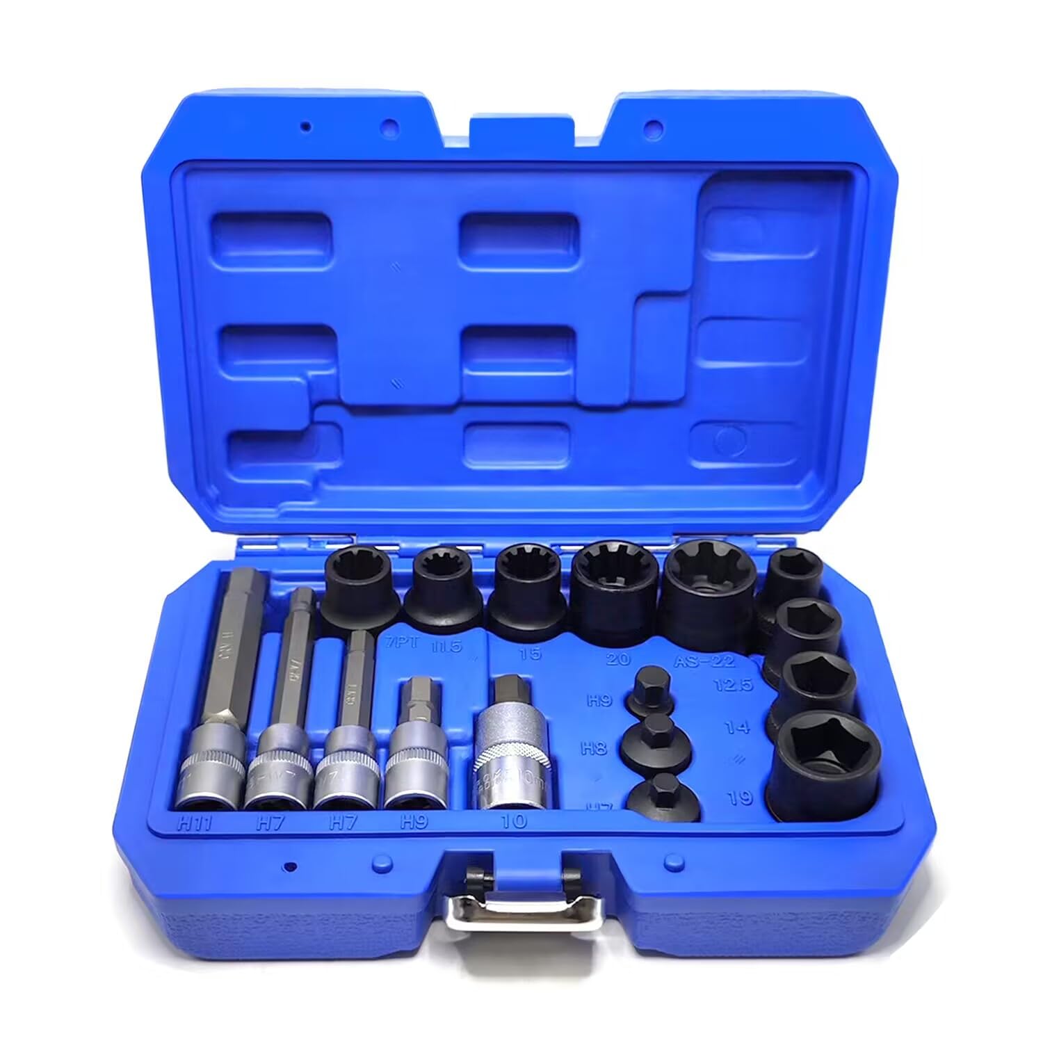 17PCS Universal Master Brake Caliper Socket Set - Professional Brake Caliper Removal Tool Kit for Most Cars (5 Point, 10 Point & Hex Sockets) - Ideal for DIY Auto Repair, Brake Maintenance & Professional Mechanic Use