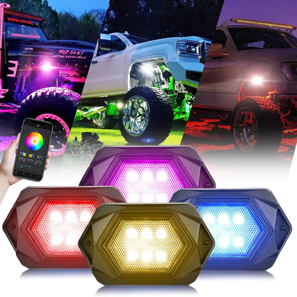 LOYO 3 Pin Extension Cable for 2nd Gen RGBW Rock Lights - 2 Pack - Waterproof LED Light Connectors for Off-Road Trucks, Jeeps & ATVs