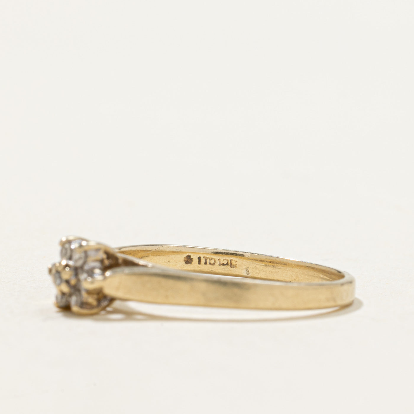 10K White Gold Diamond Petal Petite Ring - 0.04ctw Natural Diamond, Size 5.25 - Elegant Stackable Ring for Women, Perfect for Everyday Wear & Special Occasions