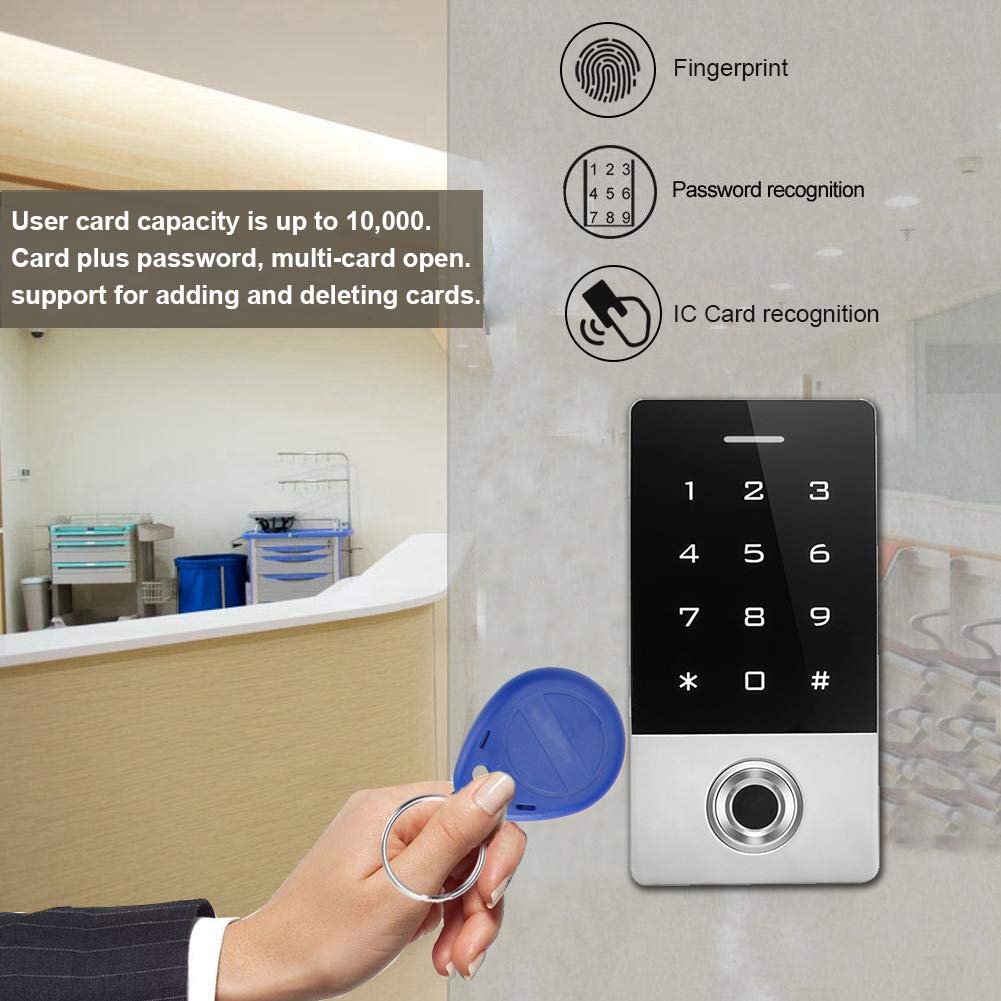Smart Fingerprint Door Lock with Keypad & IC Card Reader - 10-Digit Access Control for Home Security | Easy Installation for Front Door, Apartment & Office Use