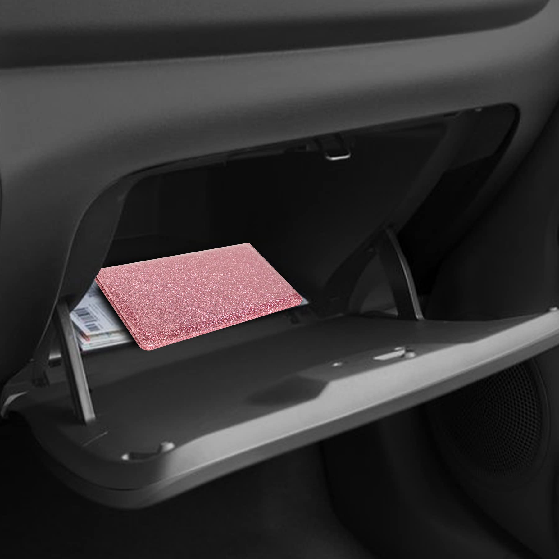 Car Registration and Insurance Holder - Pink Bling Card Organizer for Women & Men | Perfect for Glove Box, Wallet, or Purse - Keep Documents Safe & Stylish