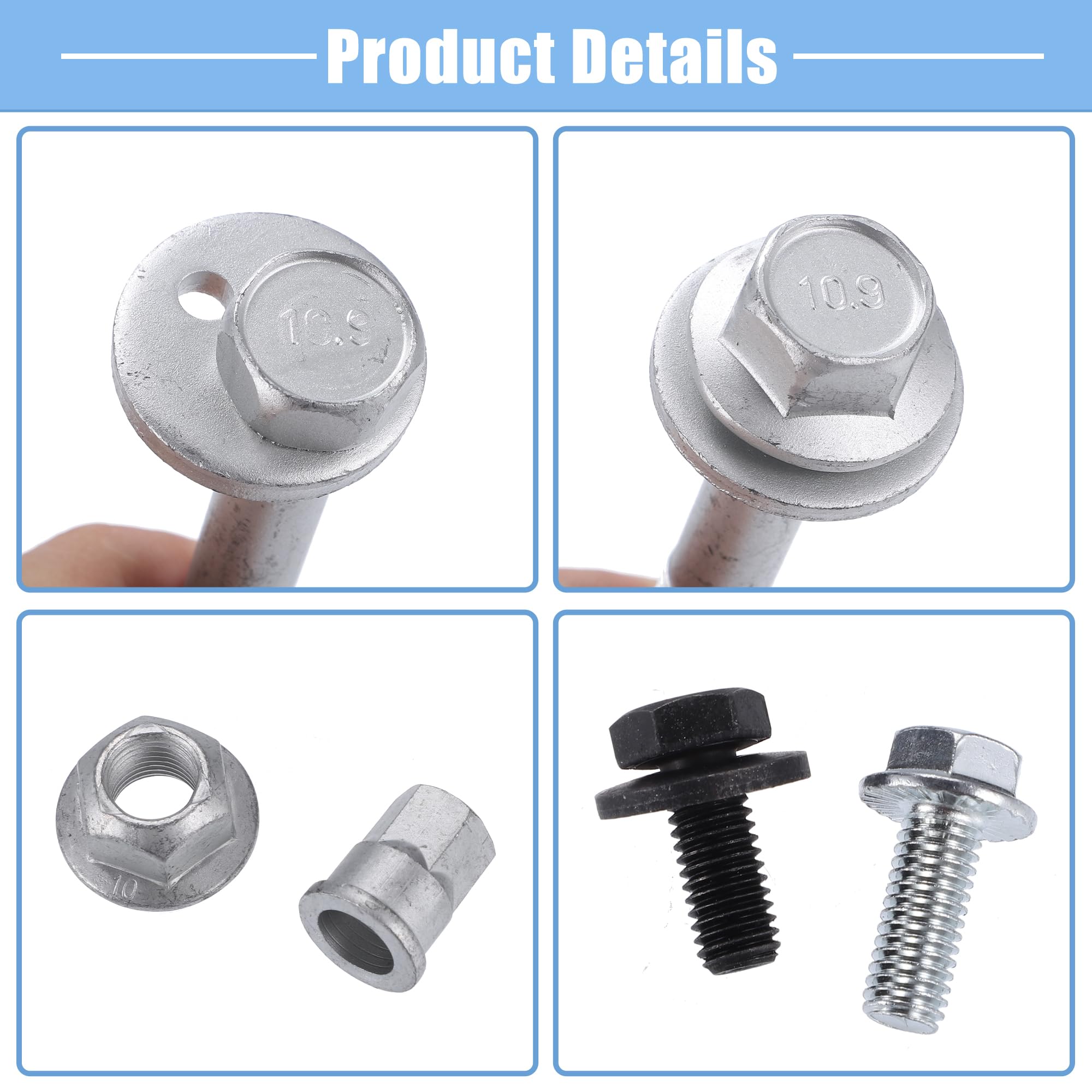 X AUTOHAUX Rear Crossmember Subframe Bolt Kit - Compatible with Jeep Compass & Patriot 2007-2017, Dodge Caliber 2007-2017 - Replacement for OEM Part Numbers 68211932AB, 6508510AA, 6508486AA, 6508487AA - Perfect for Suspension Repair & Maintenance