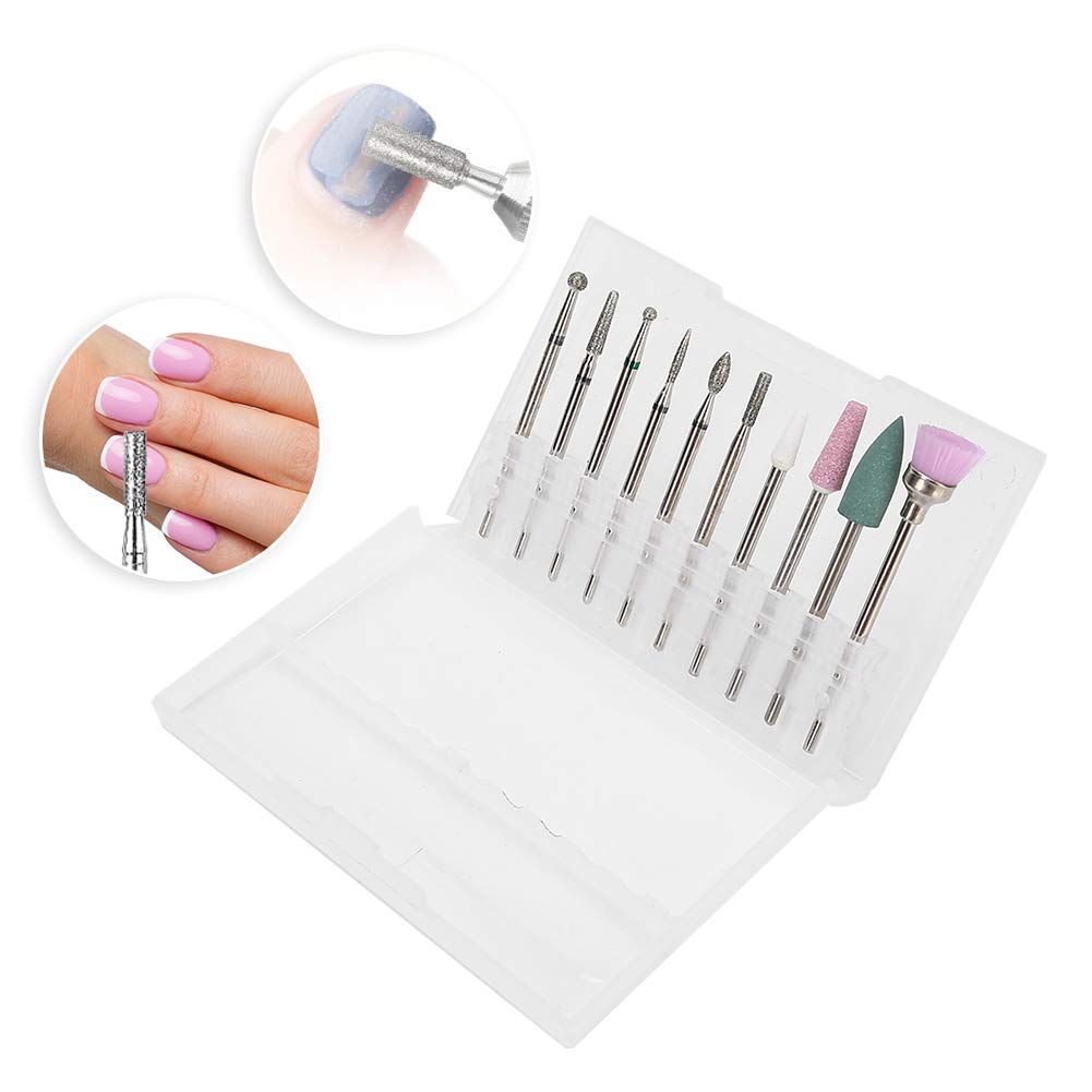 10Pcs Professional Tungsten Steel Nail Drill Bits Set - Manicure & Pedicure Tools for Salon & Home Use - Durable & Precise Nail Art Accessories