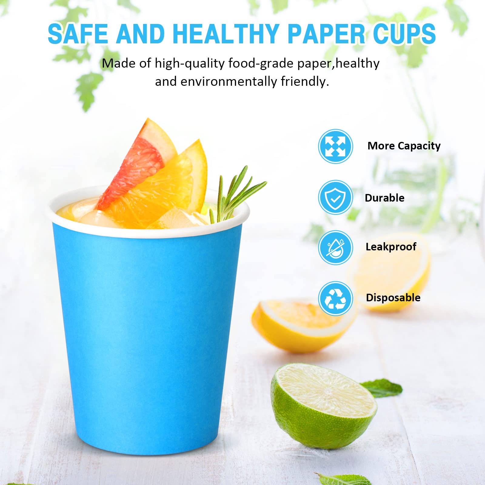 NUZEKY Disposable Paper Party Cups - 60 Pack 9oz Colorful Drinking Cups for DIY, Holiday, Wedding & Birthday Parties - Bulk Pack of 6 Vibrant Colors - Perfect for Celebrations, BBQs, and Family Gatherings