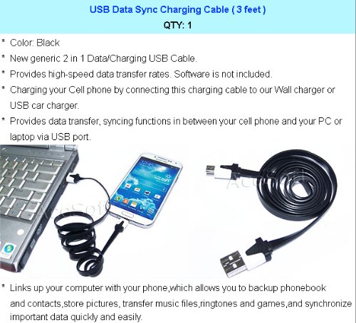 100% New External Travel Dock Wall USB/AC Battery Charger + 3ft Micro USB Data Cable - Compatible with LG Sunset L33L Phone | Fast Charging for Home, Office & Travel Use