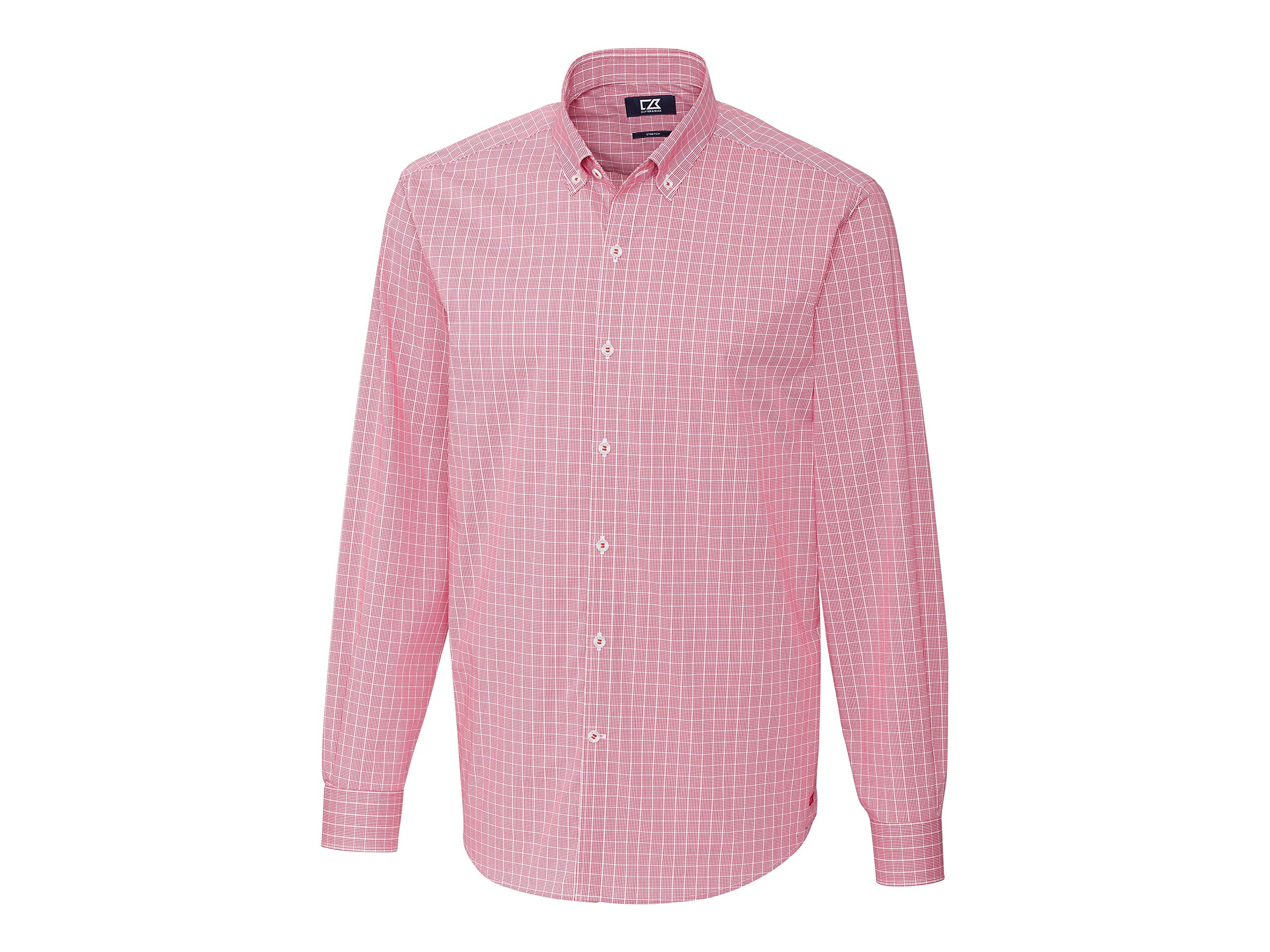 Cutter & Buck Men's Soar Windowpane Check Plaid Dress Shirt - Classic Fit Business Casual Button Down for Office, Wedding & Formal Events