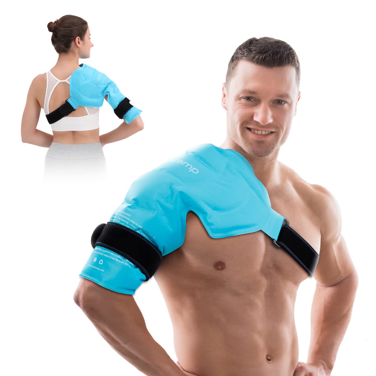 Comfytemp Reusable Shoulder Ice Pack Wrap for Hot & Cold Therapy - Large Gel Ice Pack for Rotator Cuff Injuries, Shoulder Pain Relief, Swelling, Bursitis & Post-Surgery Recovery - Perfect for Sports Injuries, Arthritis & Physical Therapy