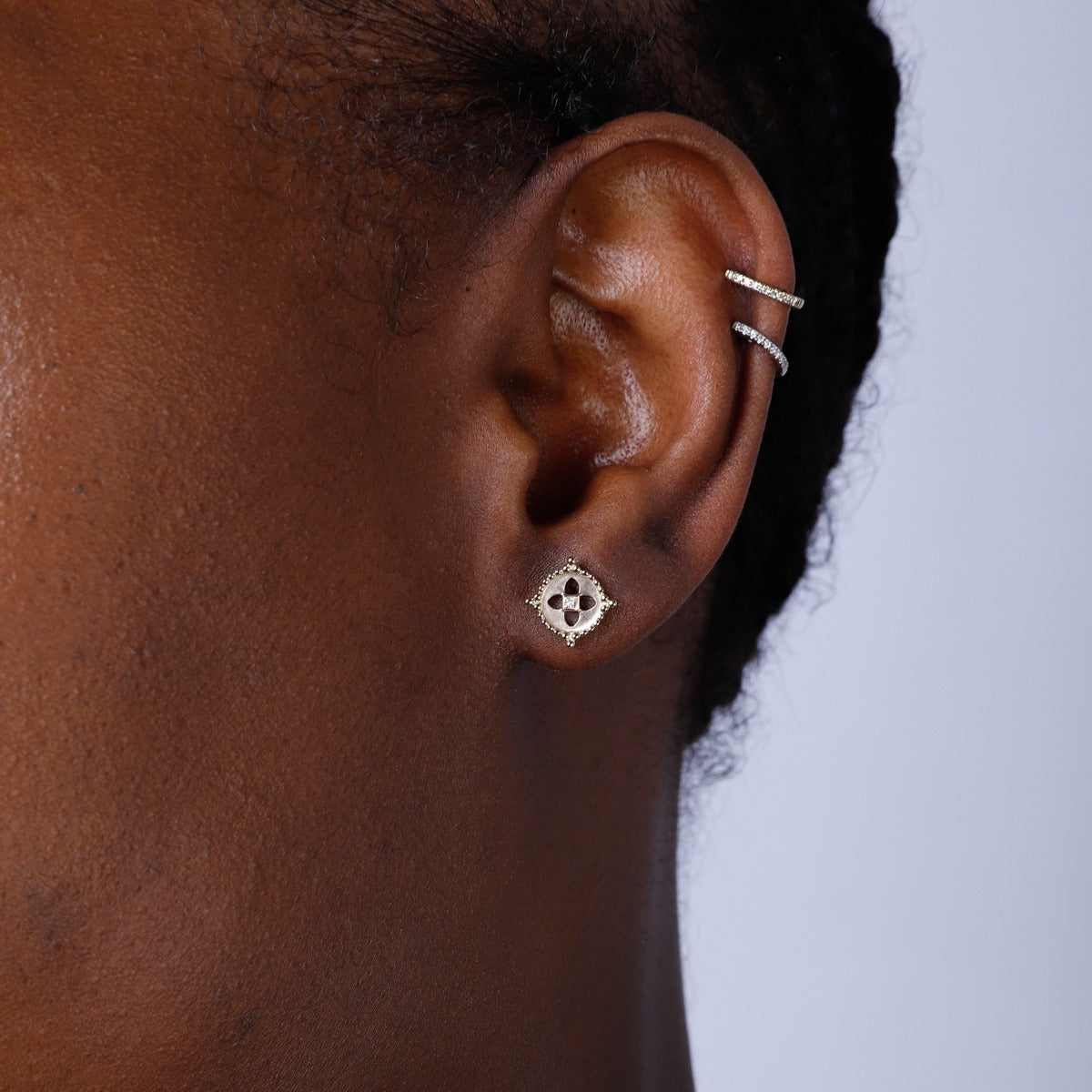 14K Yellow Gold Beaded Circle Stud Earrings for Women - Elegant Dainty Jewelry for Everyday Wear, Gift Giving & Special Occasions