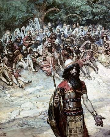 Gideon Asks For Bread From The Men of Succoth by James Tissot - 11x14 Art Print Poster | Biblical Wall Art, Home Decor, Office Inspiration