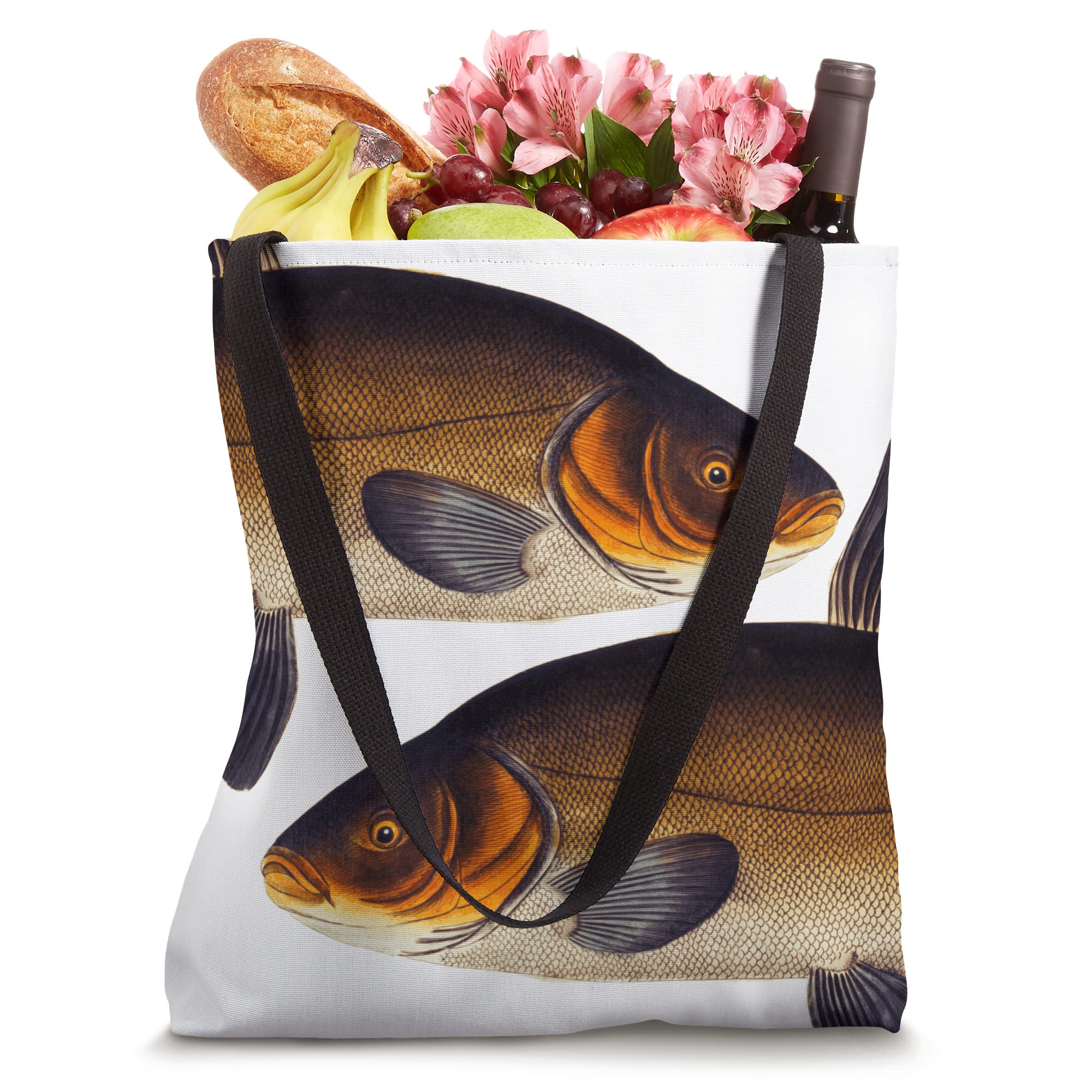 Stylish Tench Fish Tote Bag - Eco-Friendly Canvas Shopping Bag for Groceries, Beach & Daily Use - Perfect for Fishing Enthusiasts & Nature Lovers