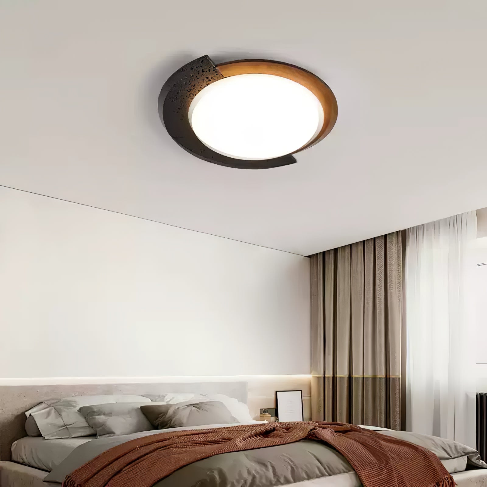 Blackhole Stone Ceiling Light - Modern LED Chandelier for Living Room, Bedroom & Dining Room - Energy Efficient Dimmable Lighting Fixture for Home Decor