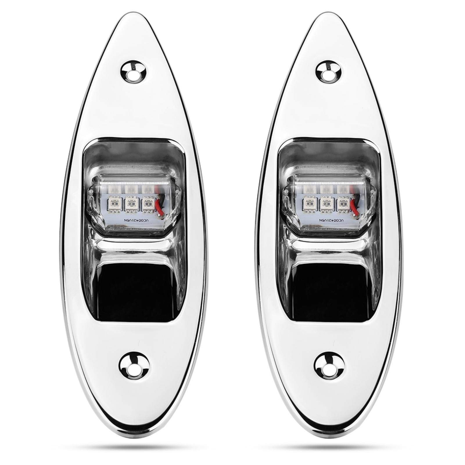 12V LED Marine Boat Navigation Lights - 2Pcs Flush Mount Side Bow Signal Lamps for Boats & Yachts (Green/Red) | Waterproof, Durable & Bright - Perfect for Night Sailing, Fishing & Water Sports