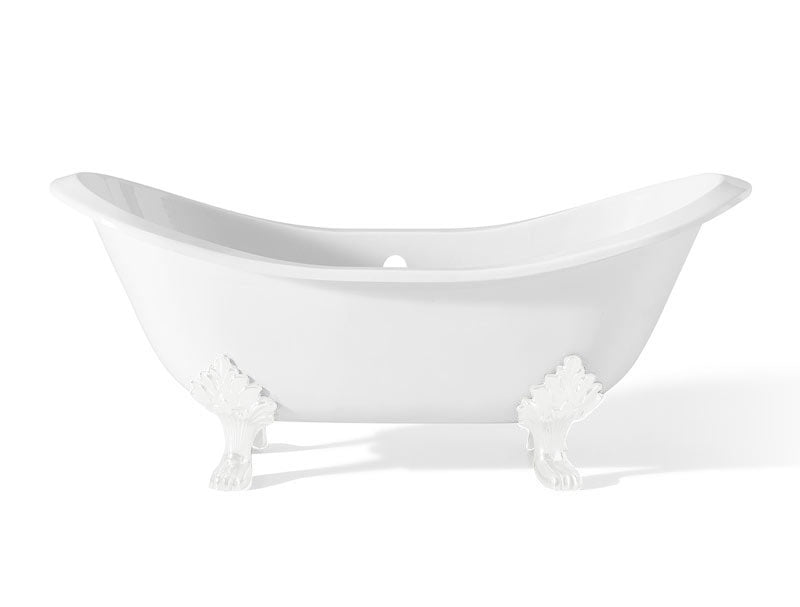 Antique White Cast Iron Bathtub Without Feet - Vintage Freestanding Soaking Tub for Classic Bathroom Decor & Relaxation