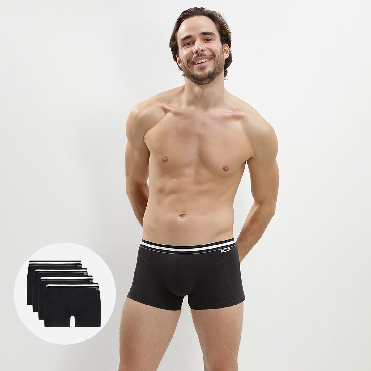 4 Pack Black Cotton Men's Boxer Briefs - Soft & Breathable Underwear for Everyday Comfort - Perfect for Workout, Sleep & Daily Wear